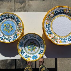 Colorful Floral Melamine Dinnerware Set